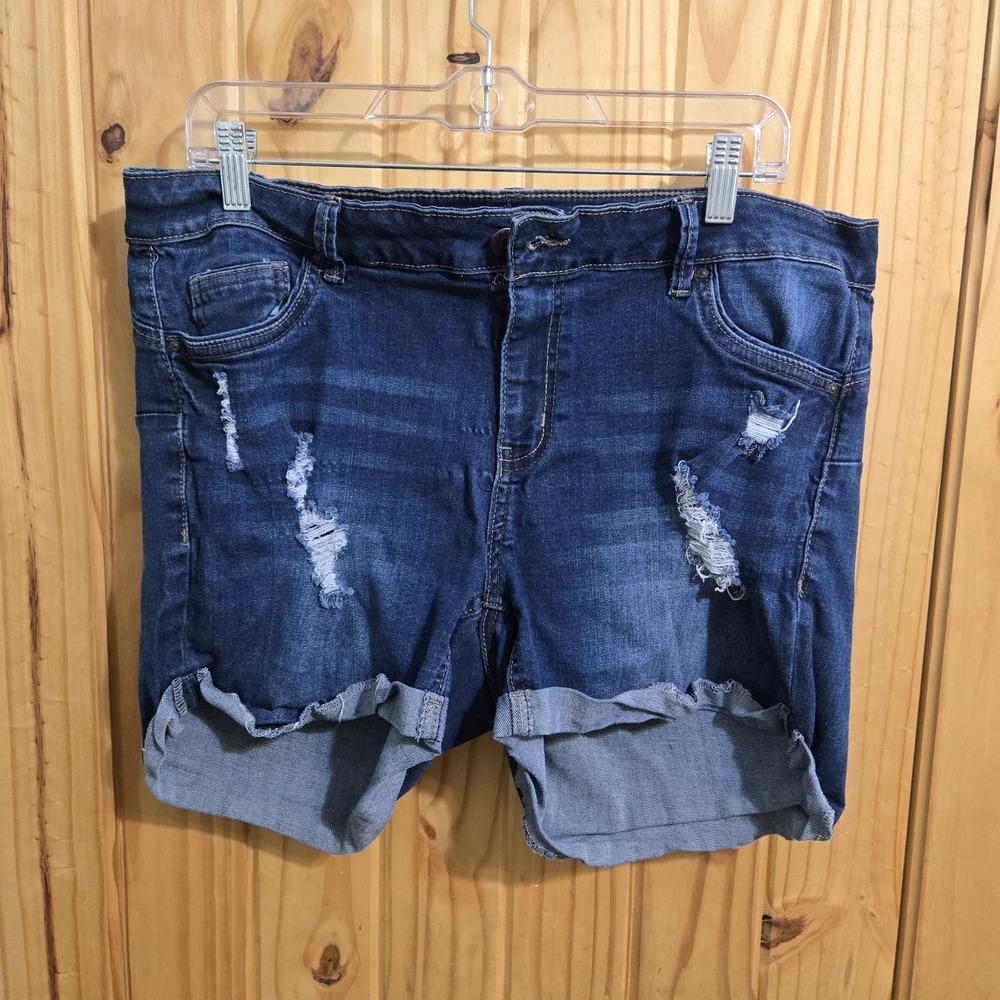 Wax Jean Women's Denim Shorts Size 2XL High Rise Distressed Y2K Vintage 90s
